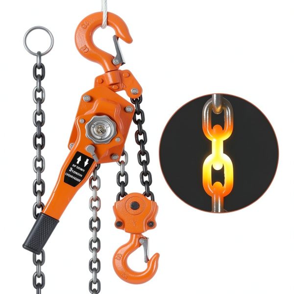 3 Ton Manual Lever Chain Hoist AHRQ 10FT G80 Steel Chain Orange-4