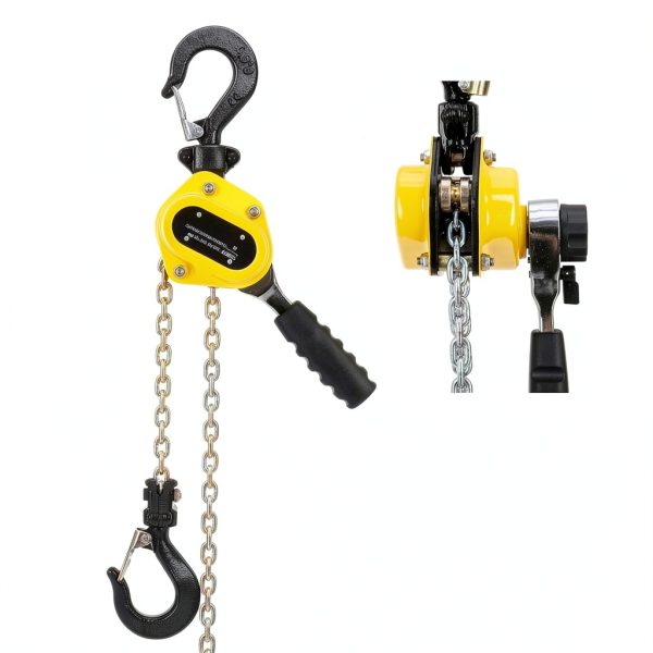 Manual Lever Chain Hoist, 0.25 Ton 5 Ft Lift Lever Hoist Ratchet Chain Puller Hoist with 2 Hooks for Building Garages, Heavy Duty Chain Lifting & 360° Rotation Hook, Automotive Machinery-5