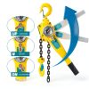 3300LBs 20 FT Lever Chain Hoist - 1-1/2 Ton Manual Ratchet Block Chain Puller, Alloy Steel G80 Chain Come Along Tool with Auto Chain Leading & 360°Rotation Hook for Garage Factory Dock-3