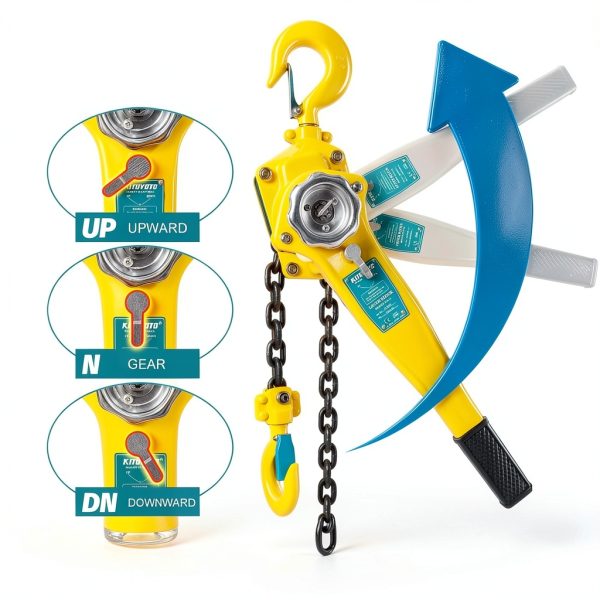 3300LBs 20 FT Lever Chain Hoist - 1-1/2 Ton Manual Ratchet Block Chain Puller, Alloy Steel G80 Chain Come Along Tool with Auto Chain Leading & 360°Rotation Hook for Garage Factory Dock-3