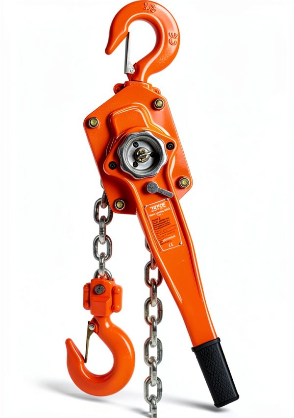 Manual Lever Chain Hoist VEVOR 6600lb 3 Ton 20ft G80 Galvanized Orange-0