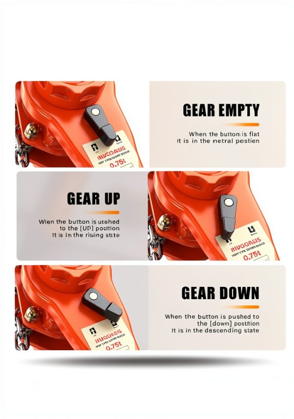 HUGOASIS Lever Chain Hoist 0.75 Ton 5FT Orange Dual Brake G80 Steel-2