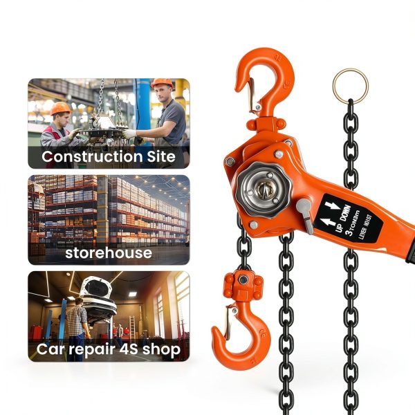 3 Ton Manual Lever Chain Hoist AHRQ 10FT G80 Steel Chain Orange-1
