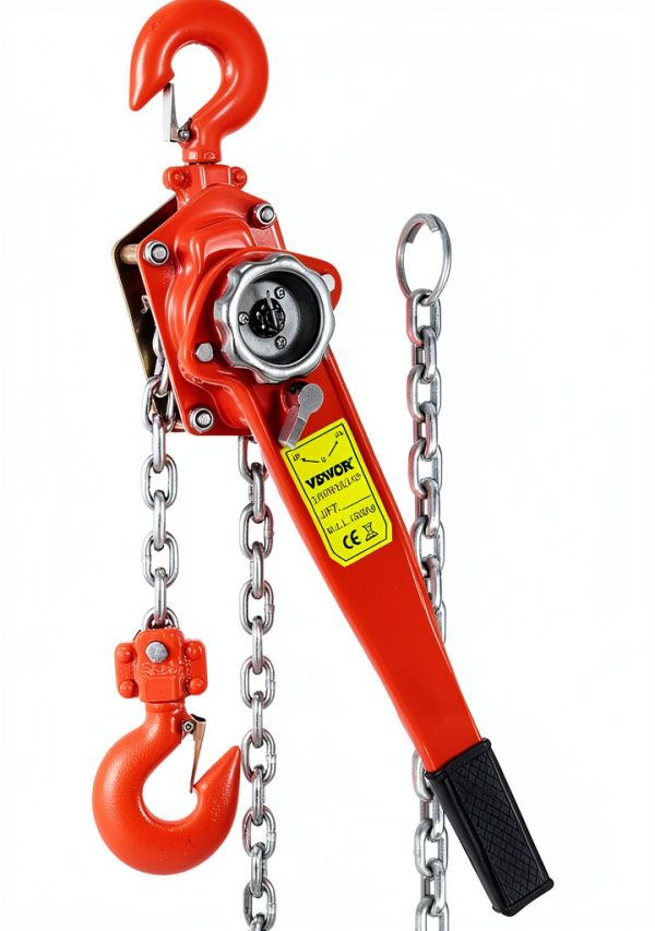 Happybuy Manual Lever Chain Hoist 3300 lbs, Chain Come Along 10 feet, Ratchet Chain Hoist 1-1/2 Ton, Come Along Puller 5/16" Diameter, for Warehouse Garages Construction Zones-0