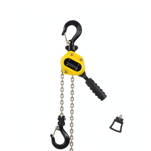 Manual Lever Chain Hoist, 0.25 Ton 5 Ft Lift Lever Hoist Ratchet Chain Puller Hoist with 2 Hooks for Building Garages, Heavy Duty Chain Lifting & 360° Rotation Hook, Automotive Machinery-1