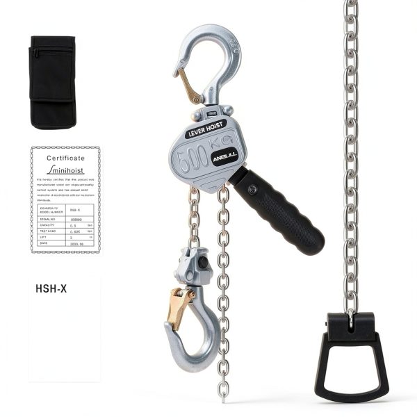Mini Lever Chain Hoist 1100LBS 10FT Anbull Manual with Storage Bag-0