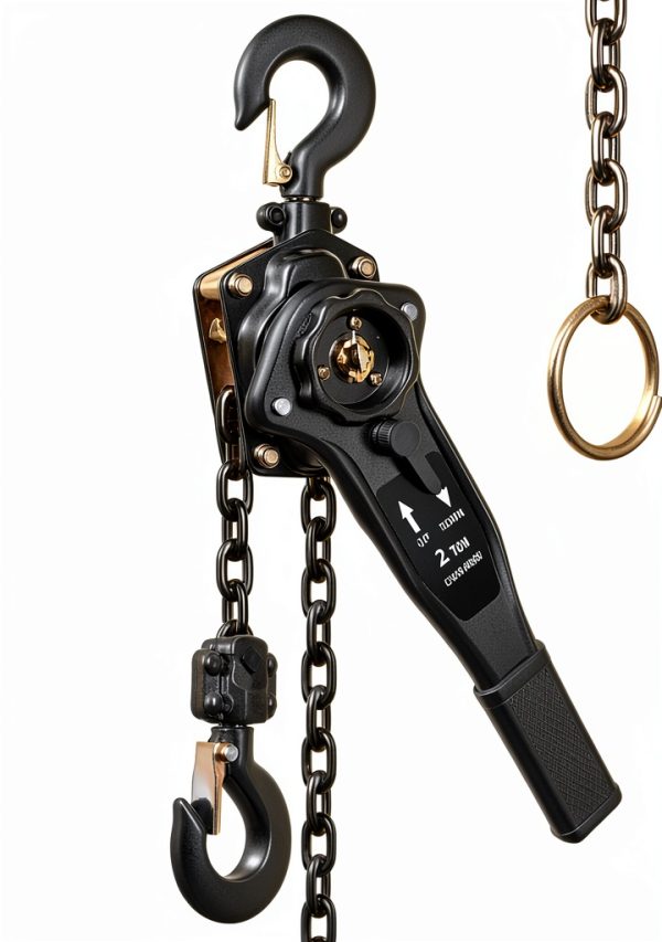 Manual Lever Chain Hoist 2 Ton 4400 lbs Capacity 10 FT Come Along, G80 Galvanized Carbon Steel with Double-Pawl Brake,360° Rotation Hook, for Garage Factory Dock (2T/3m)-0