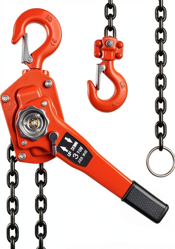 3 Ton Manual Lever Chain Hoist AHRQ 10FT G80 Steel Chain Orange-0
