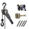 Manual Lever Chain Hoist 2 Ton 4400 lbs Capacity 10 FT Come Along, G80 Galvanized Carbon Steel with Double-Pawl Brake,360° Rotation Hook, for Garage Factory Dock (2T/3m)-1
