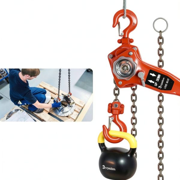 3 Ton Manual Lever Chain Hoist AHRQ 10FT G80 Steel Chain Orange-2