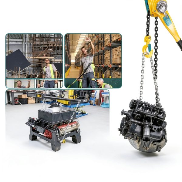 3300LBs 20 FT Lever Chain Hoist - 1-1/2 Ton Manual Ratchet Block Chain Puller, Alloy Steel G80 Chain Come Along Tool with Auto Chain Leading & 360°Rotation Hook for Garage Factory Dock-5
