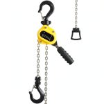 Manual Lever Chain Hoist, 0.25 Ton 5 Ft Lift Lever Hoist Ratchet Chain Puller Hoist with 2 Hooks for Building Garages, Heavy Duty Chain Lifting & 360° Rotation Hook, Automotive Machinery-0
