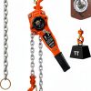 VEVOR Manual Lever Chain Hoist 1T 2200lb 10ft Orange Heavy Duty-0